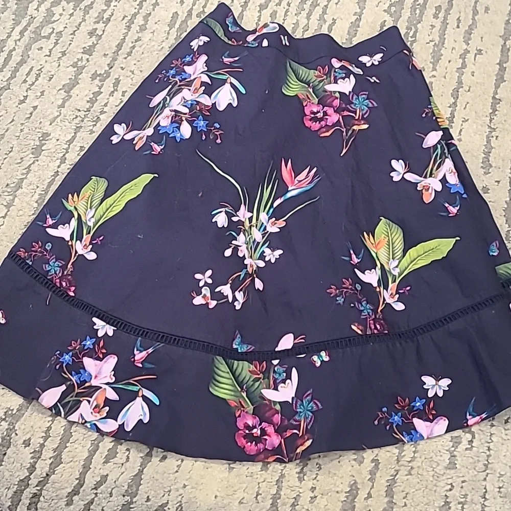 Ted Baker London navy plio tropical oasis skirt - Picture 9 of 9